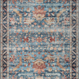 Gulvtæppe/tæppe Loomery Vintage 230Ã160 cm blå chenille/polyester